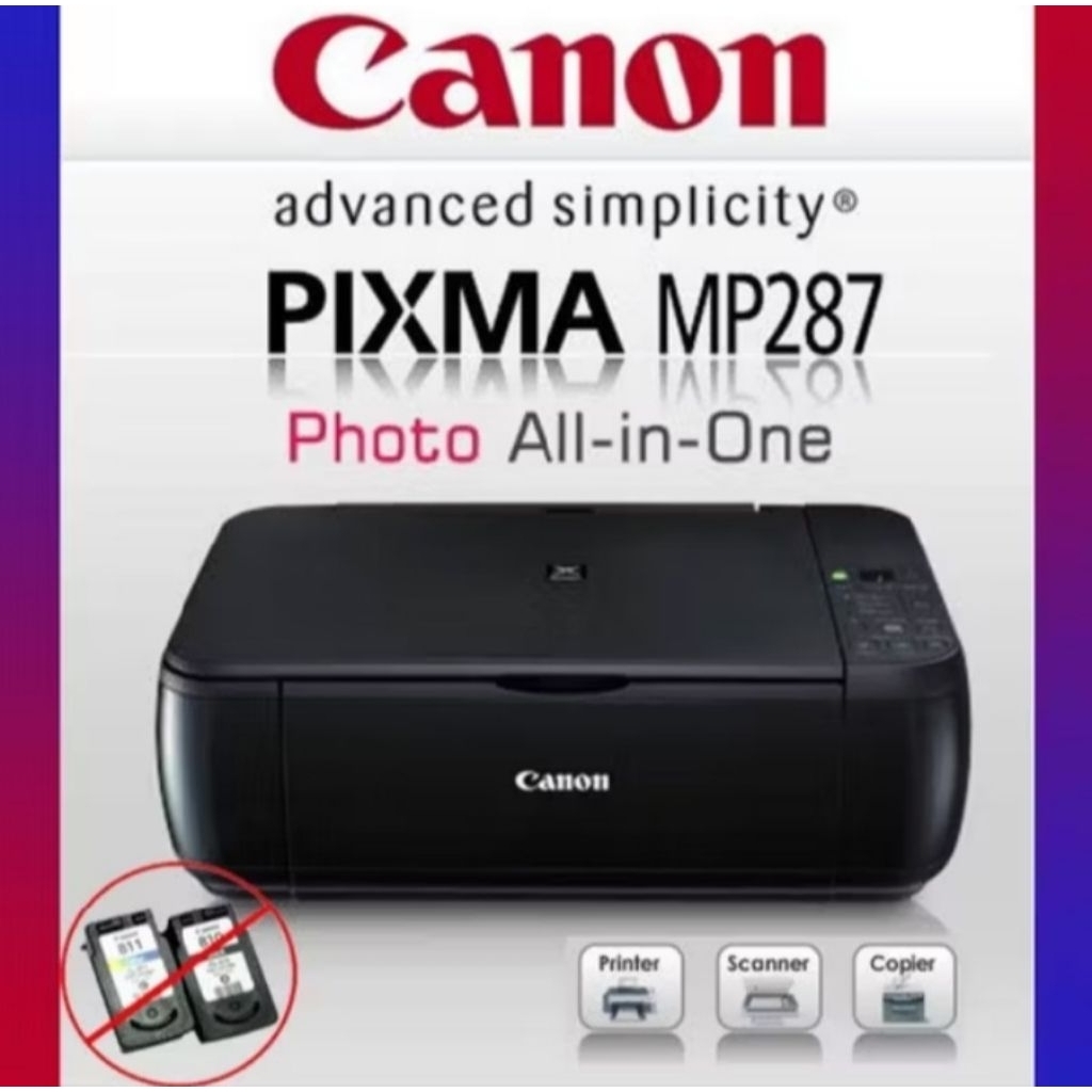 printer canon pixma MP287 free kabel power + kabel usb