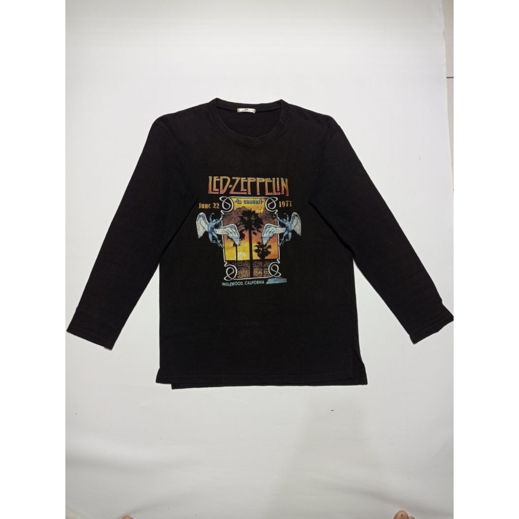 Kaos Band Led Zeppelin Longsleeve Warna Hitam Size M Second Brand Led Zeppelin