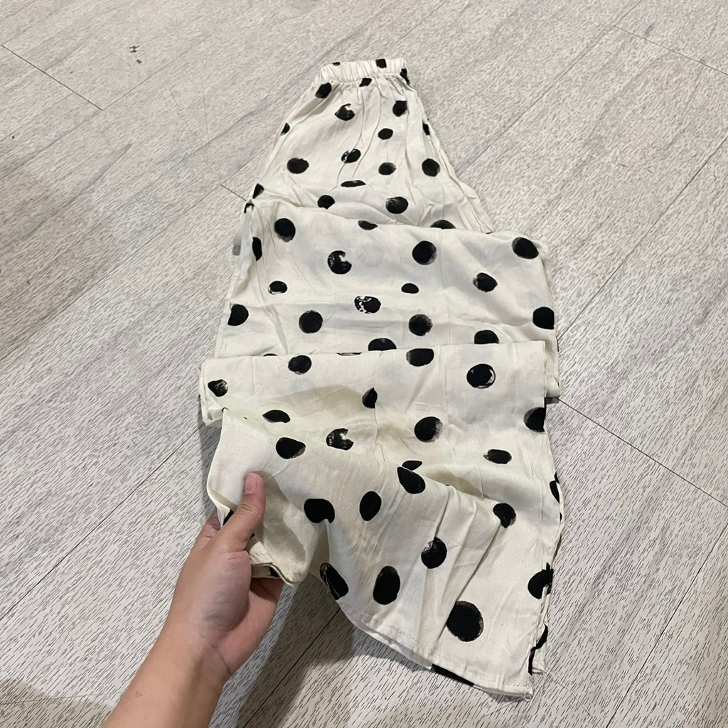 Celana Panjang Kulot Rayon Premium Hommy Adem / Celana Panjang Kulot Motif Polkadot Macan