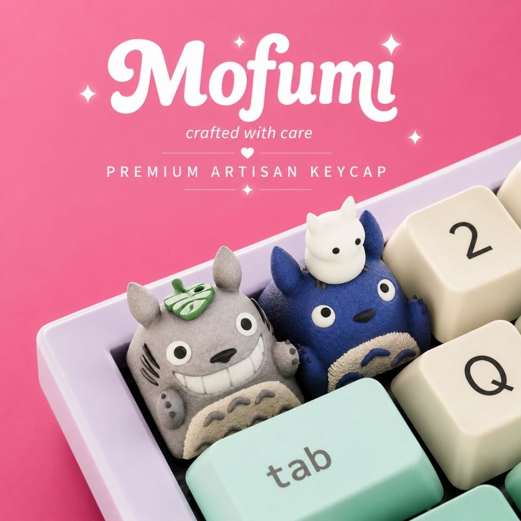 Totoro Duo Artisan Keycap Set – Handmade Resin Keycap
