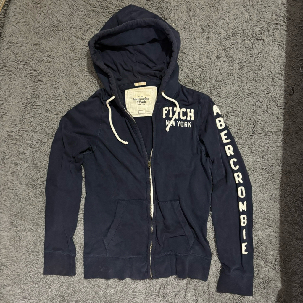 Hoodie Zipper Abercrombie & fitch Navy