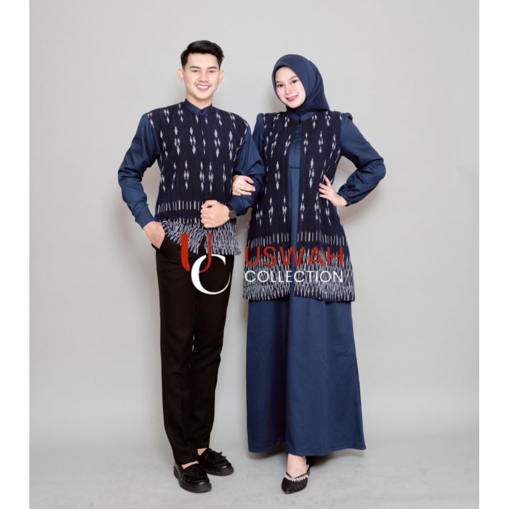 NISYA COUPLE TENUN NAVY - BAJU TENUN COUPLE - COUPLE TENUN TROSO