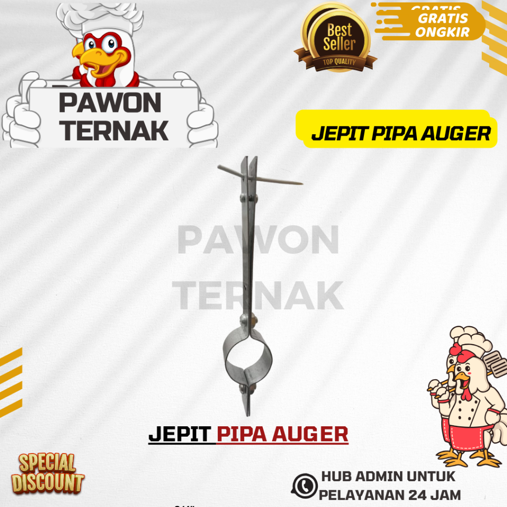 JEPIT PIPA AUGER - JEPIT PIPA AUGER PAKAN FEEDER OTOMATIS KANDANG TERNAK AYAM - FEENDING SYSTEM