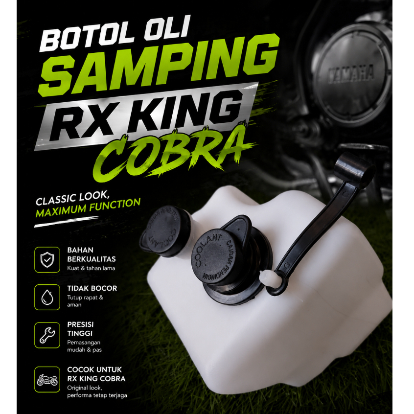 TABUNG BOTOL OLI SAMPING RX KING COBRA PUTIH/KEMPIS OLI/BOTOL OLI SAMPING RXKING COBRA PUTIH/RXK/RX1