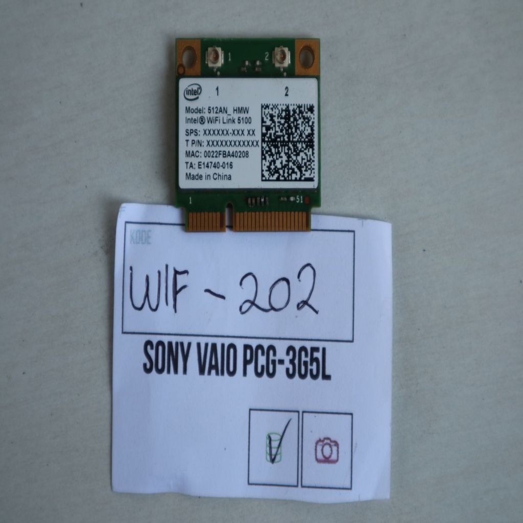 WIFI CARD SONY VAIO PCG-3G5L WIF-202