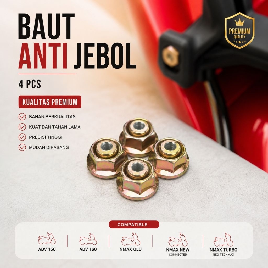 4 pcs Baut visor Anti Jebol honda ADV 150 Adv 160 nmax xmax aerox lexi