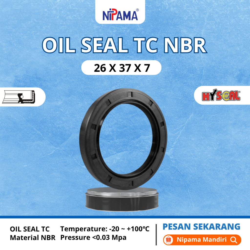 SHAFT SEAL OIL SEAL TC 26 X 37 X 7 MATERIAL NBR
