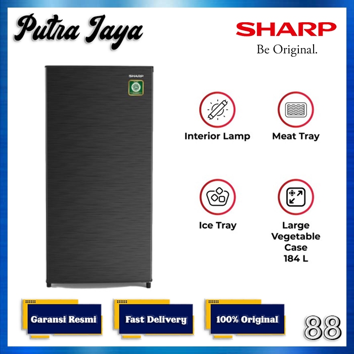 Sharp Kulkas 1 Pintu SJ-N192N-HS / Kirei Series Dark Silver SJN192 / SJ-N192N-HS / SJ N193N / SJ 193