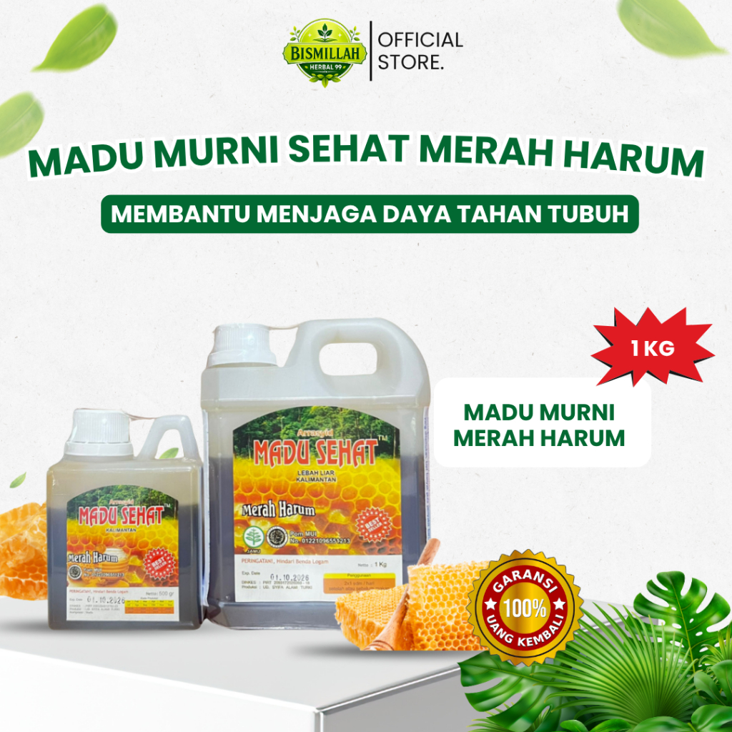 MADU SEHAT MERAH HARUM ARRASYID KALIMANTAN UNTUK DIABETES BATUK DAN KOLESTROL