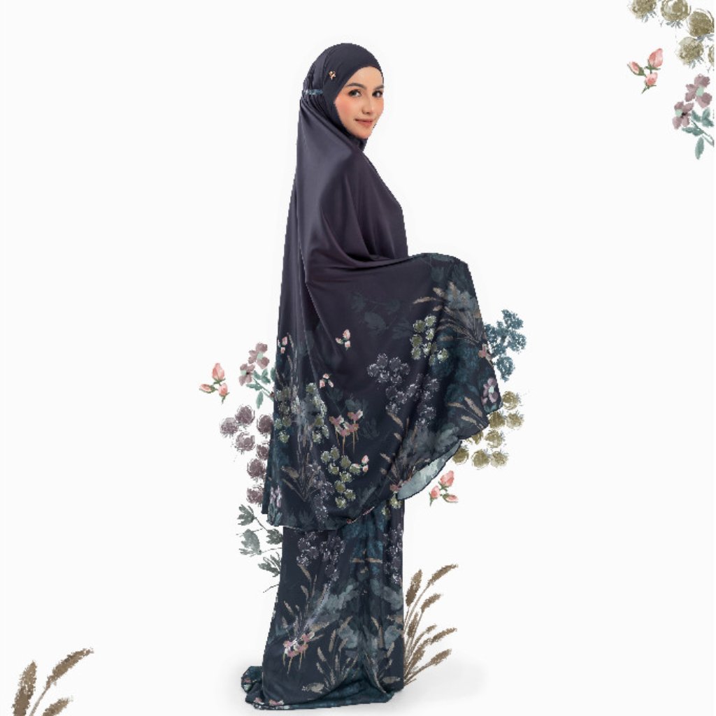 VESELKA Mozza Mukena Dewasa Syari Dagu Tertutup Motif Printing | Prayer Set Hampers Mahar Hantaran S