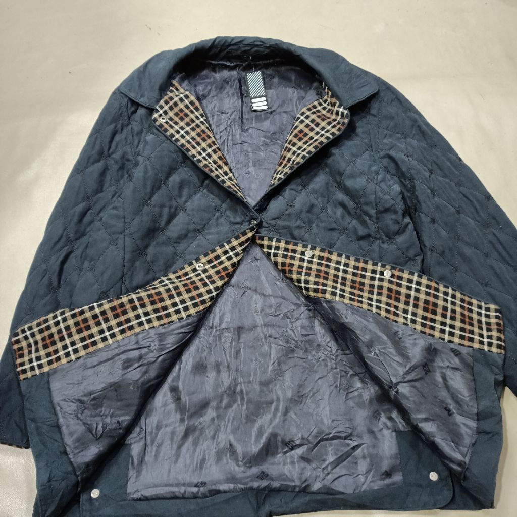 daks London jaket kasual kerah full bordir quilted used good