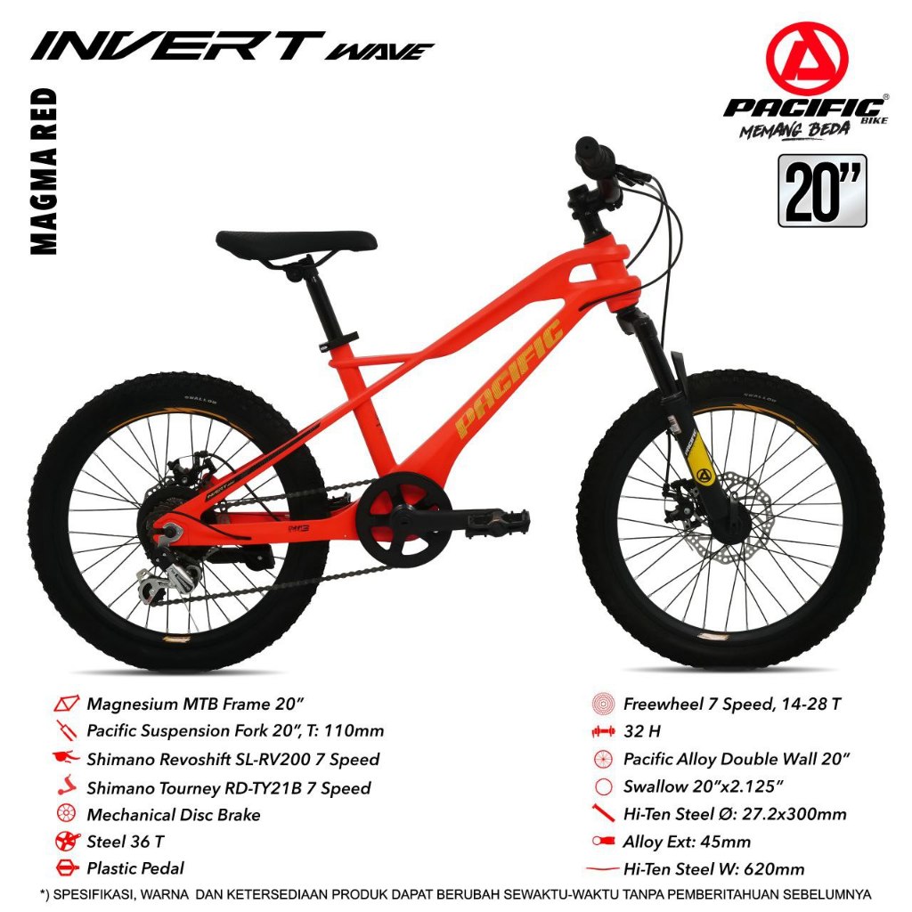 Sepeda MTB 20 inc INVERT WAVE Magnesium Pacific Bike