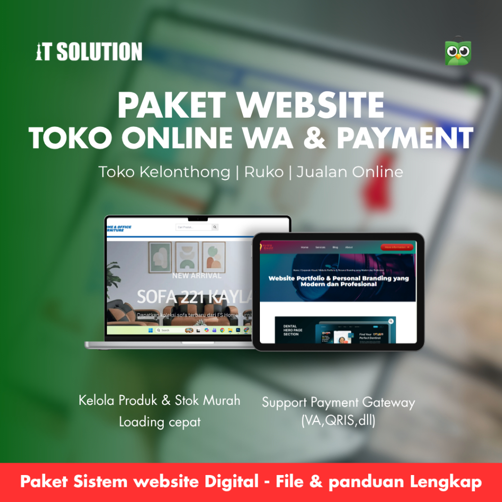 Paket Website Toko Online, WhatsApp & Payment – Website E-Commerce Profesional Siap Pakai