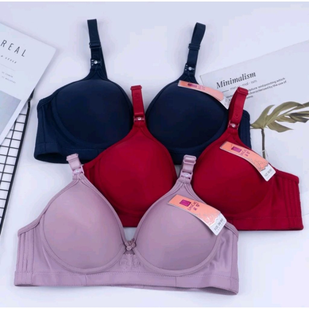 (6pcs) BH Lingcao Cup A5 Bra Wanita Remaja Dewasa Motif Polos