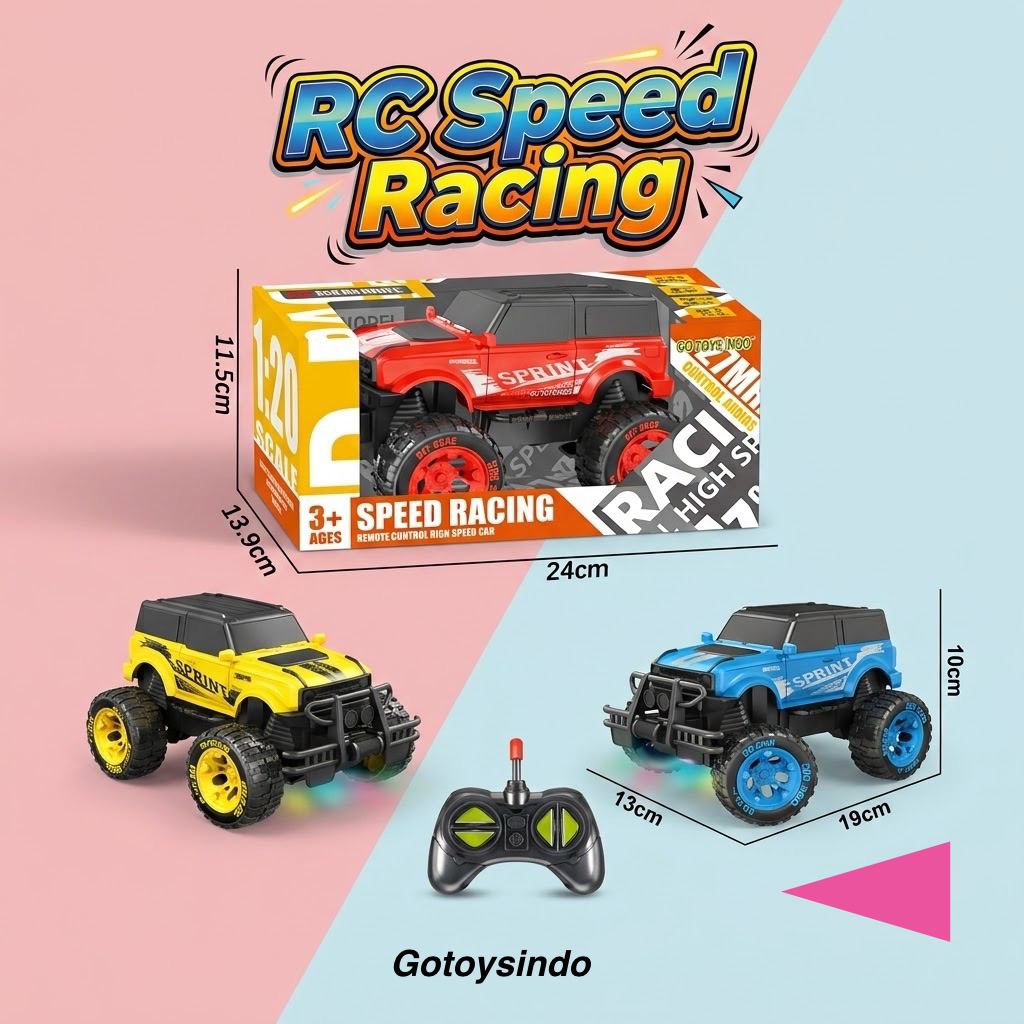 (BISA COD) MAINAN RC JEEP SPRINT MOBIL OFF ROAD RACING CHARGER SKALA 1:20
