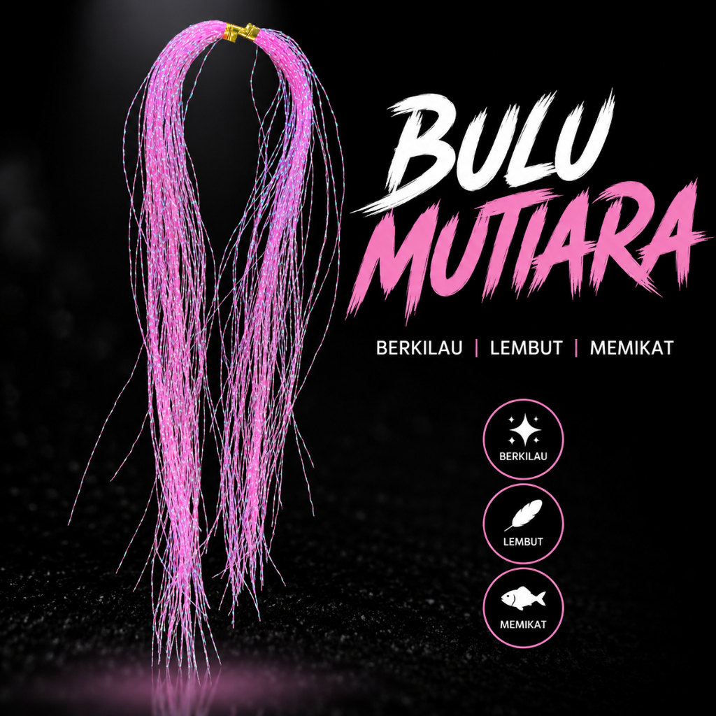 Bulu mutiara halus Umpan Pancing Bulu Assist Hook / Kail Mutiara Non Gid Bulu Umpan Pancing Bulu Sab