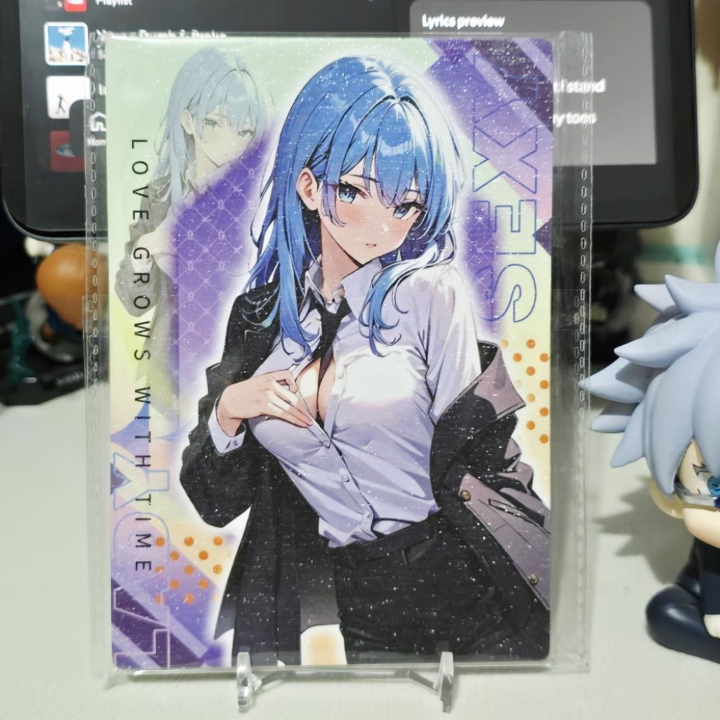Hoshimachi Suisei Kartu A6 Waifu Collection Glittery Tebal Card - Hololive
