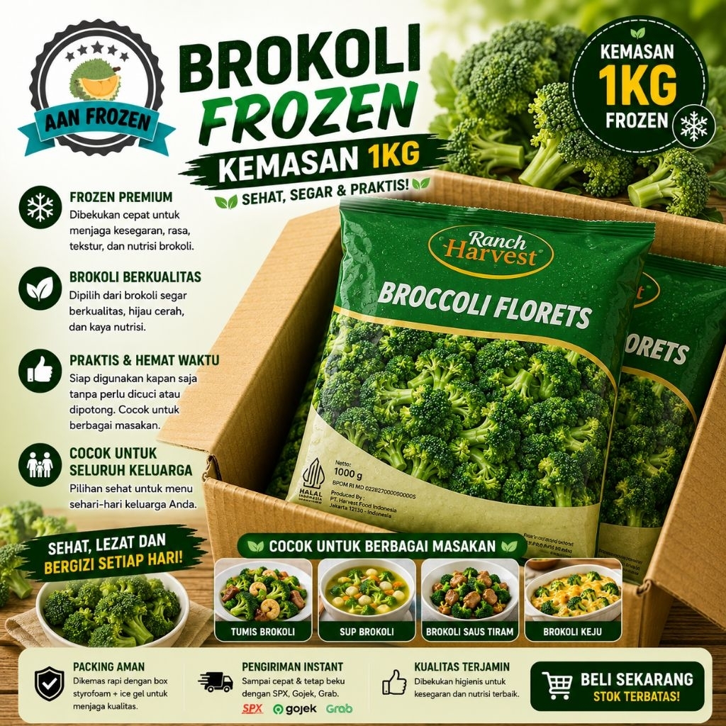 Brokoli Frozen / Brokoli Beku / Brokoli Frozen 1kg