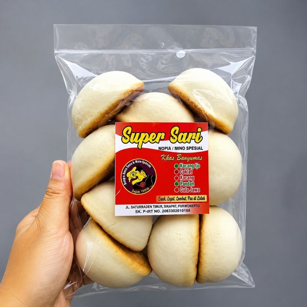 Kue Nopia Mino Besar Jumbo Super Sari - Nopia Gula Jawa khas Banyumas