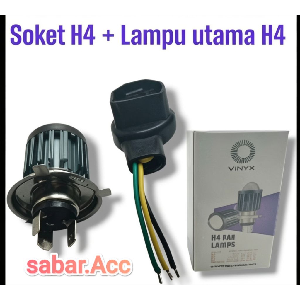 Lampu utama H4 + Soket H4 vixion tiger megapro