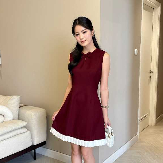 EVERCLO - Lucia Dress - Midi Dress Polos Wanita Tanpa Lengan