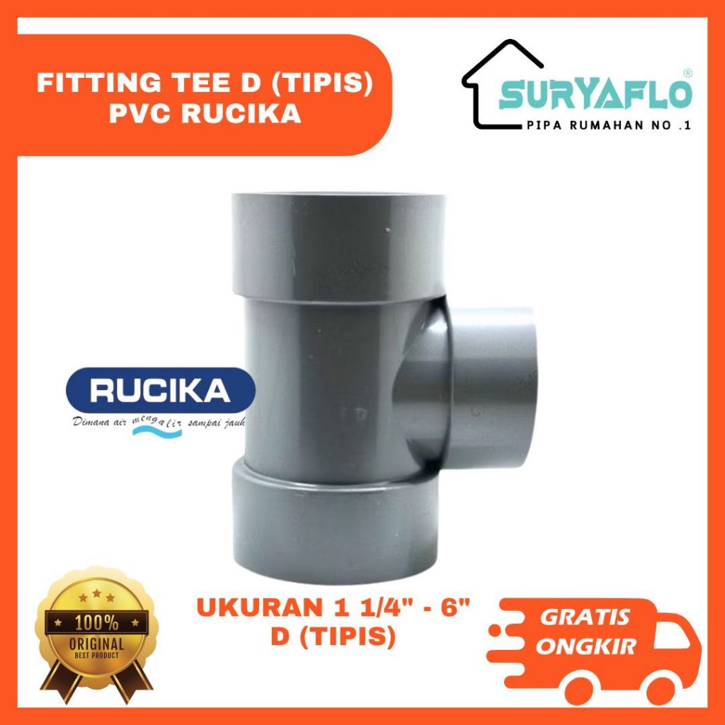 TEE D 6" RUCIKA | FITTING PVC TEE D 6" RUCIKA