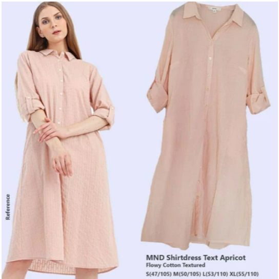 dress shirt MINE textured gaun kemeja polos wanita