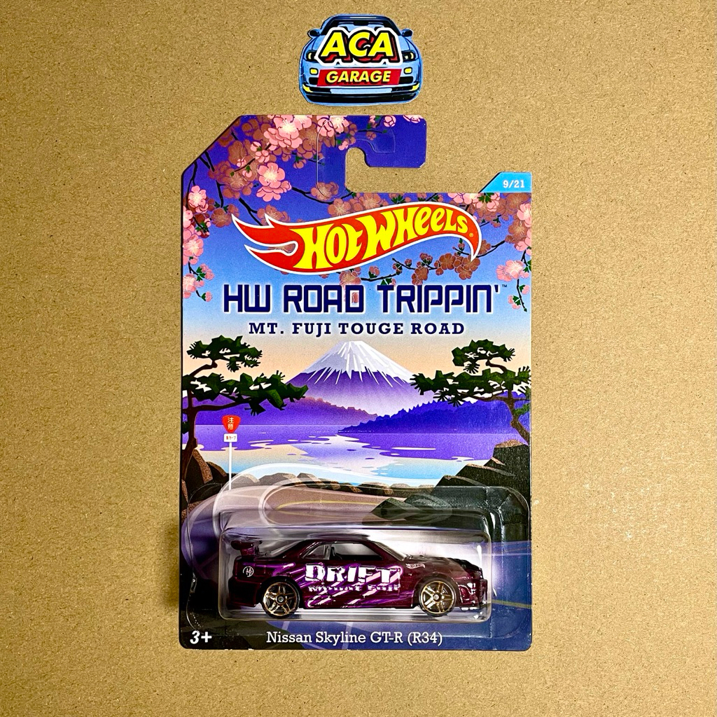 Hot Wheels HW Road Trippin Nissan Skyline GT-R R34 MT Fuji Touge Road Nissan Skyline R34 BNR34 Drift