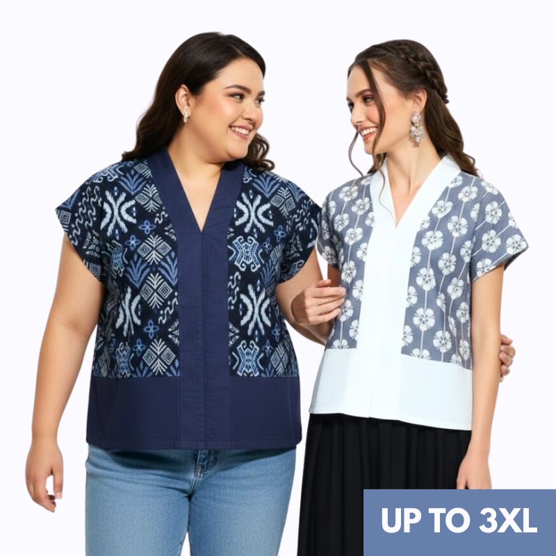 Blouse Batik Wanita - Atasan Batik - Bhatara Batik Rosita - Baju Batik Modern Lengan Pendek