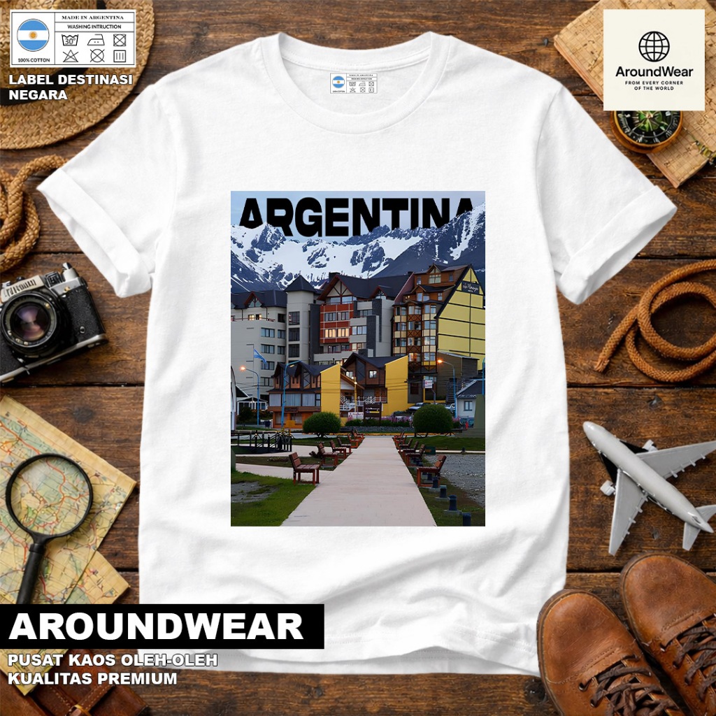 BAJU KAOS OLEH OLEH ARGENTINA 26, PAKAI TAG NEGARA ASAL ARGENTINA BAHAN SOUVENIR PREMIUM GIFT