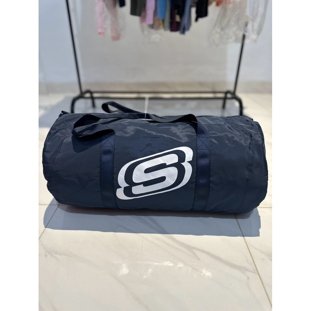 TAS DUFFLE GYM BAG SKECHERS ROLLING BAG SKEDBT9204NV NAVY TAS SERBAGUNA ORIGINAL