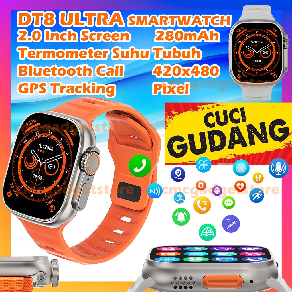 DT8 Ultra Plus Smartwatch DT No 1 GPS 2.1 inch Display Refresh Rate 60Hz DT Series 8