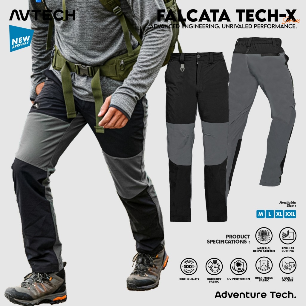 AVTECH - Celana Panjang Pria Wanita Gunung Outdoor Travel Lifestyle Quick Dry Reguler Fit - FALCATA