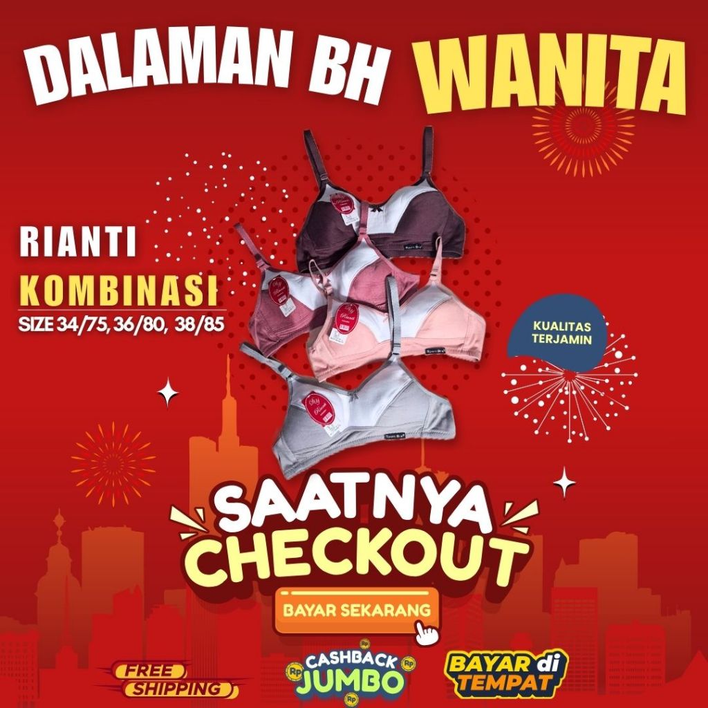 BRA WANITA RIANTI KOMBINASI MURAH BAGUS PREMIUM BAHAN HALUS DAN LEMBUT TIDAK GATAL