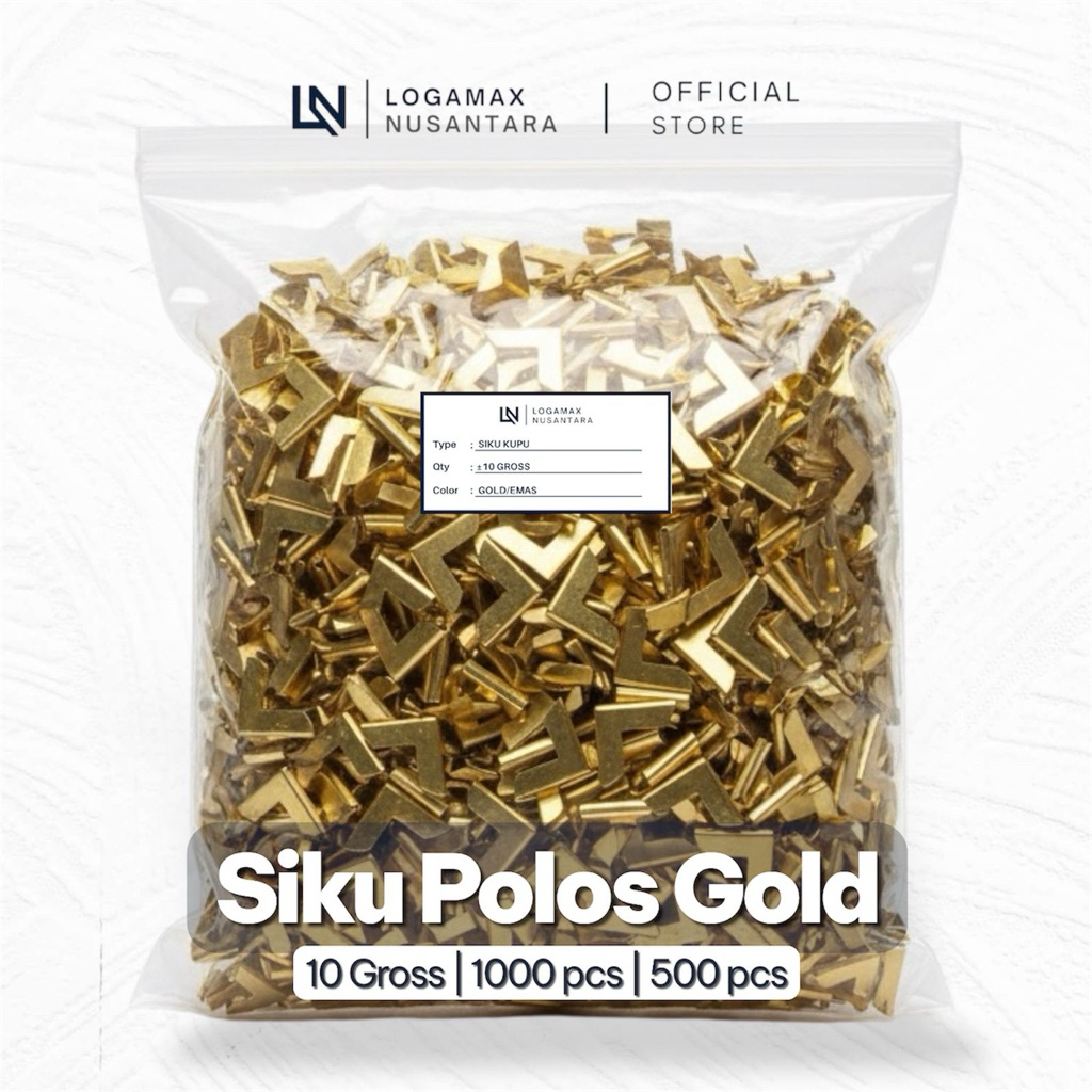 (10 GROSS / 1440 PCS) SIKU POLOS 2CM LOGAMAX/ SIKU SUDUT BUKU / SIKU BUKU WISUDA / SIKU BUKU YASIN /