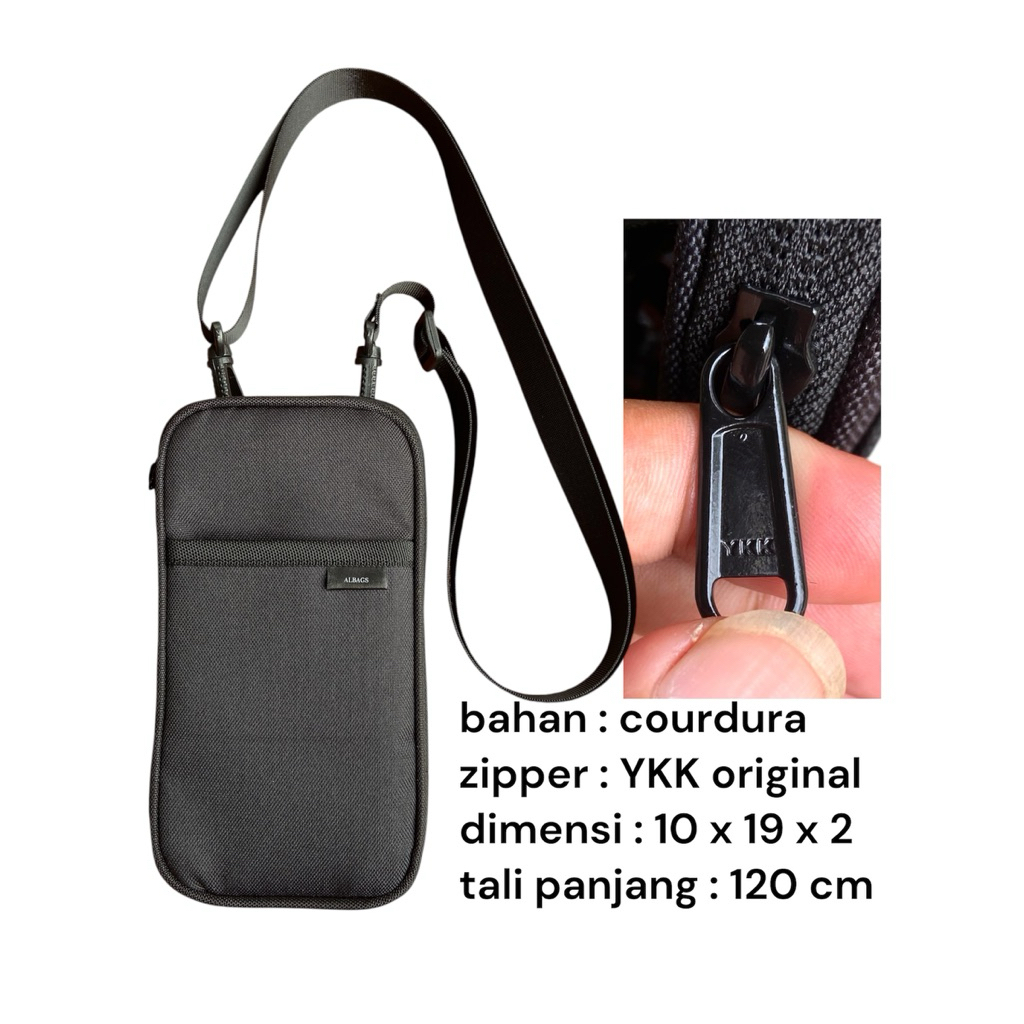 tas dompet hanging phone sako wallet gantung kalung leher selenpang hp kartu koin paspor kunci hape 