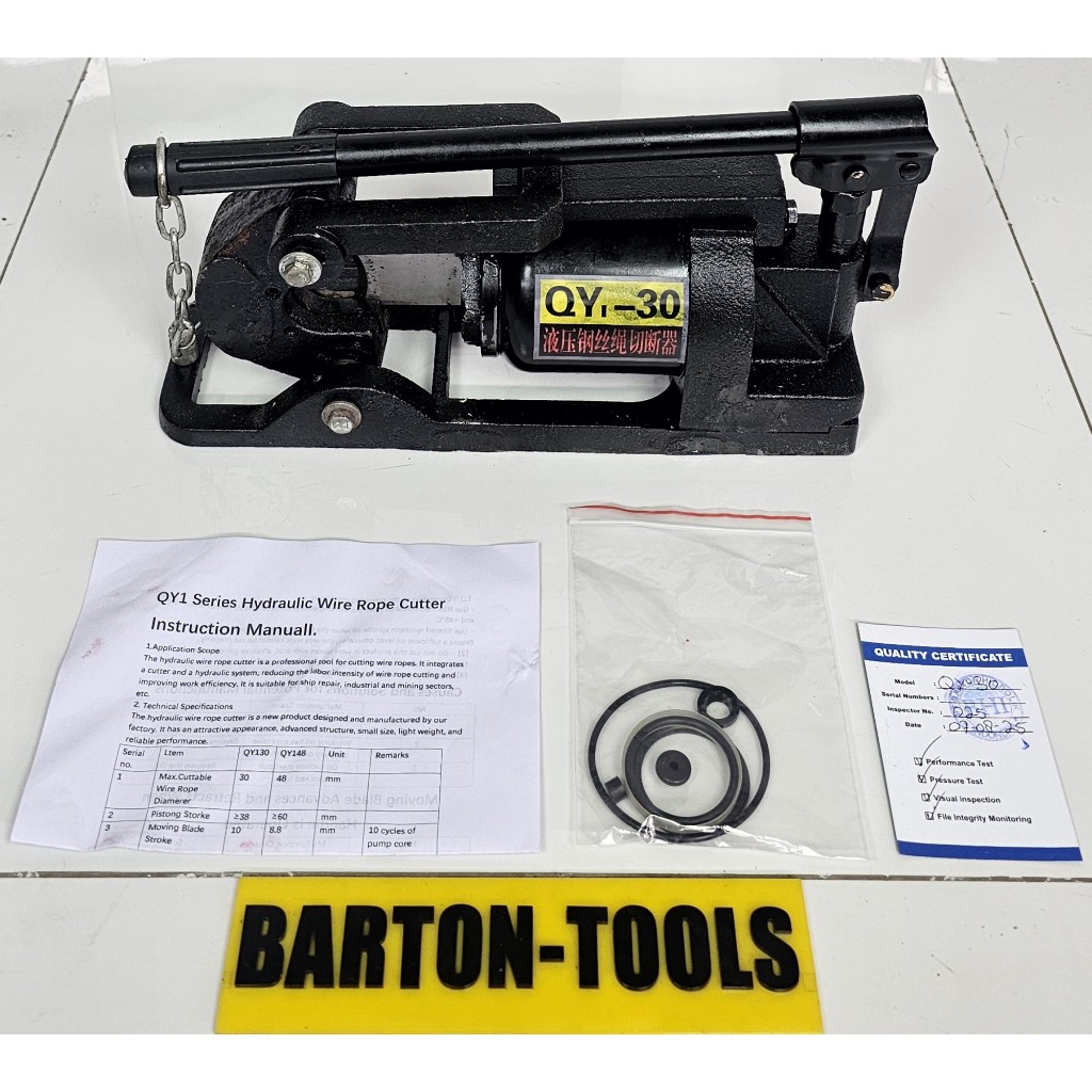 10-30mm Hydraulic Wire Rope Cutter QY-30 BARTON Alat Potong Cutting Kabel Sling 30mm Mesin Pemotong 