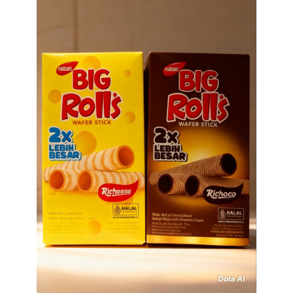 NABATI BIG ROLLS WAFER STICK BANYAK BIG ROLLS 1000an berat 350 gram isi 20 pcs