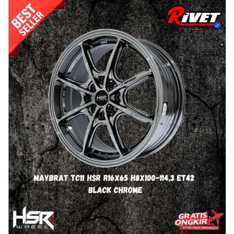 VELG MOBIL HSR BLACK CHROME R16 BUAT MOBIL NISSAN MARCH SEDAN COROLLA VIOS CIVIC DLL PELEK RING 16