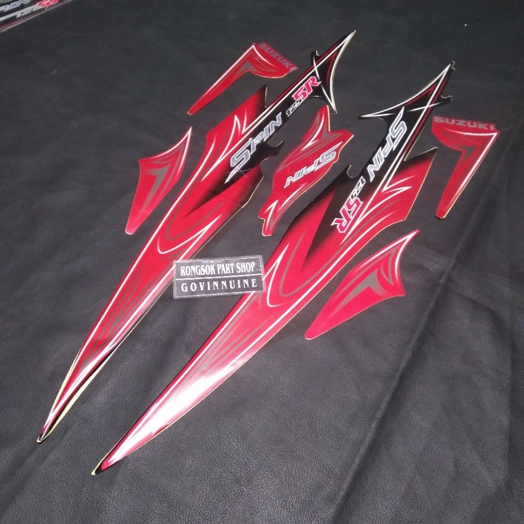 striping stiker sticker body suzuki spin 125 merah 2007 ori asli