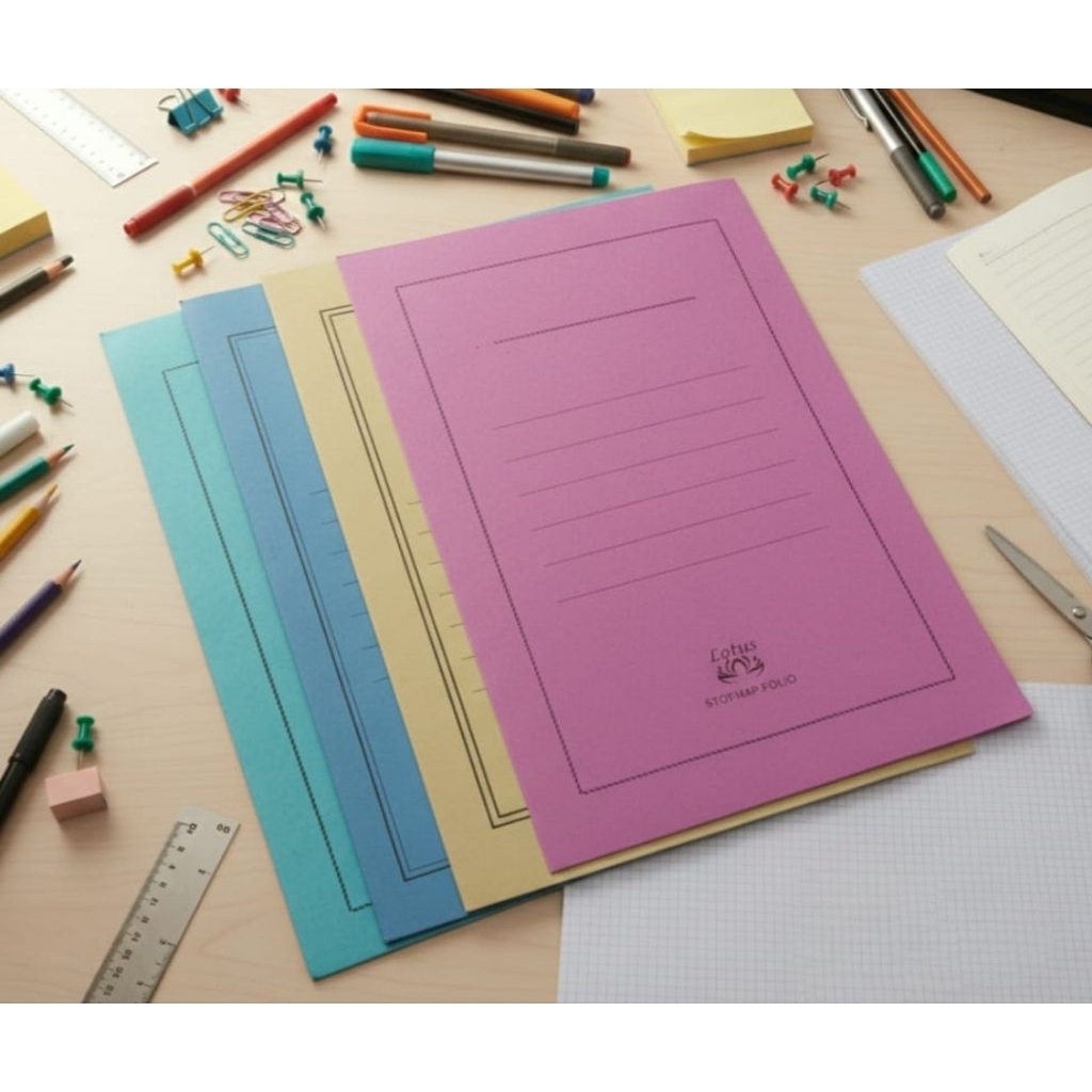 (1 Lembar) Stopmap Kertas murah Folio warna warni /Stopmap murah warna warni Folio / Map Dokumen