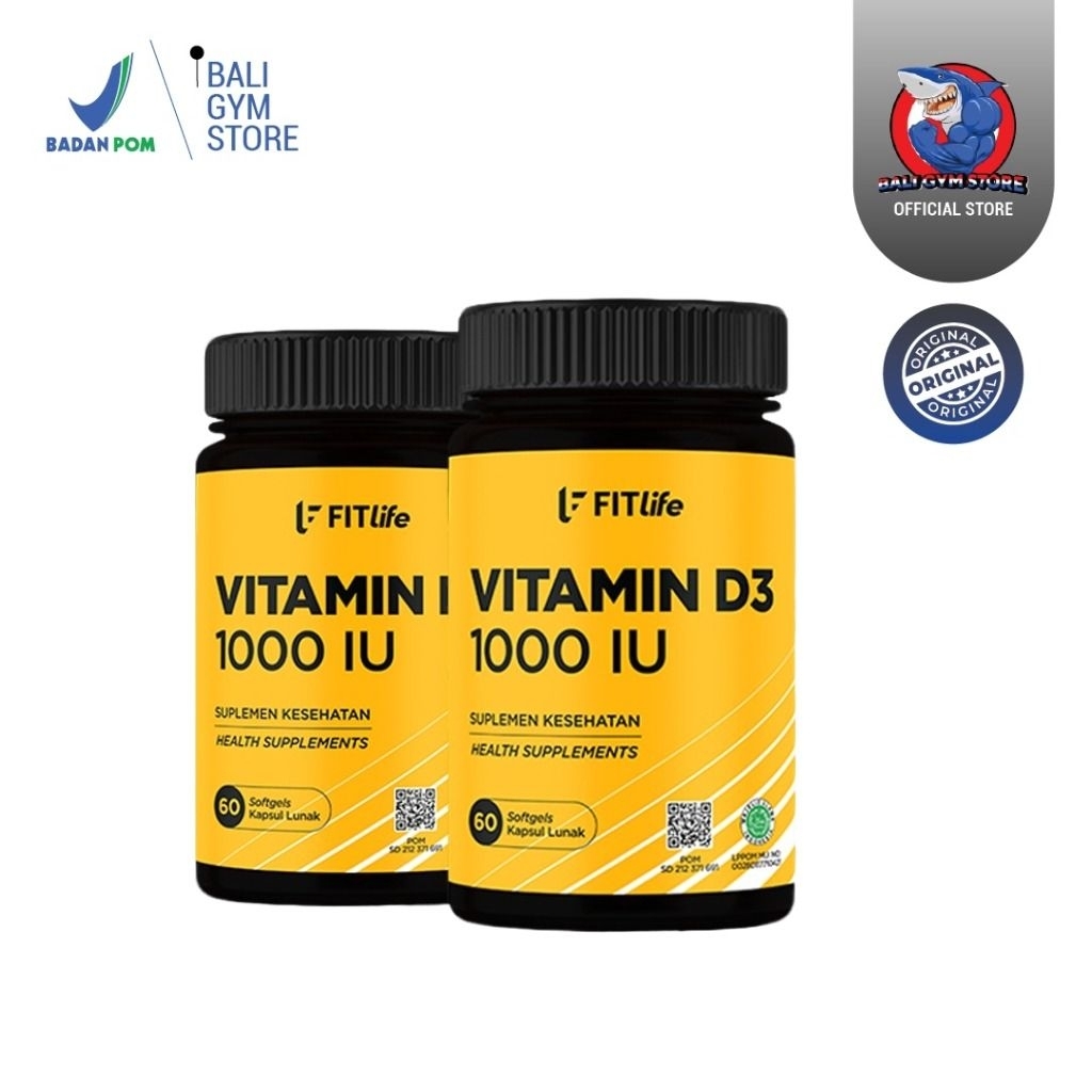 FITlife - Vitamin D3 1000 IU | 60 Softgels | BPOM &
Halal
