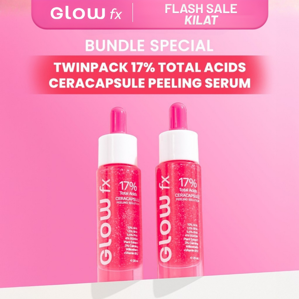 GLOW FX Twinpack 17% Total Acids CeraCapsule Peeling Solution Serum Exfoliasi Wajah Mencerahkan