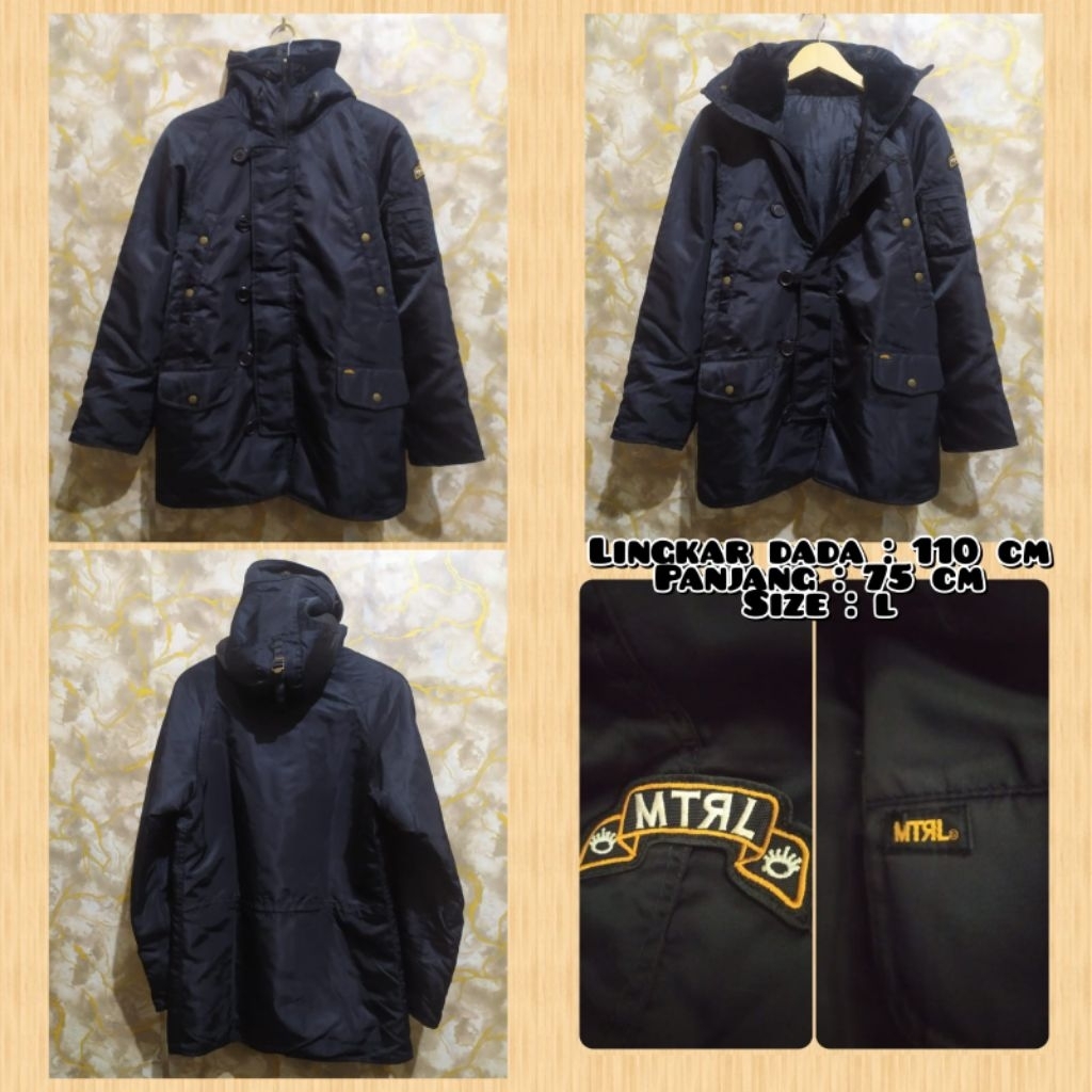 Jaket Parka Tebal Warna Hitam Second Original.