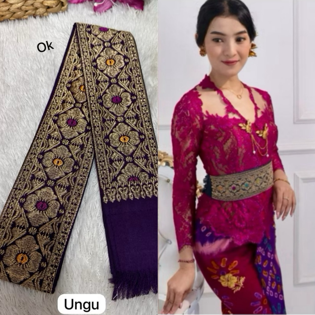 SELENDANG OBI SONGKET BALI PREMIUM | SELENDANG KEBAYA BALI | SELENDANG OBI BORDIR | SELENDANG SONGKE