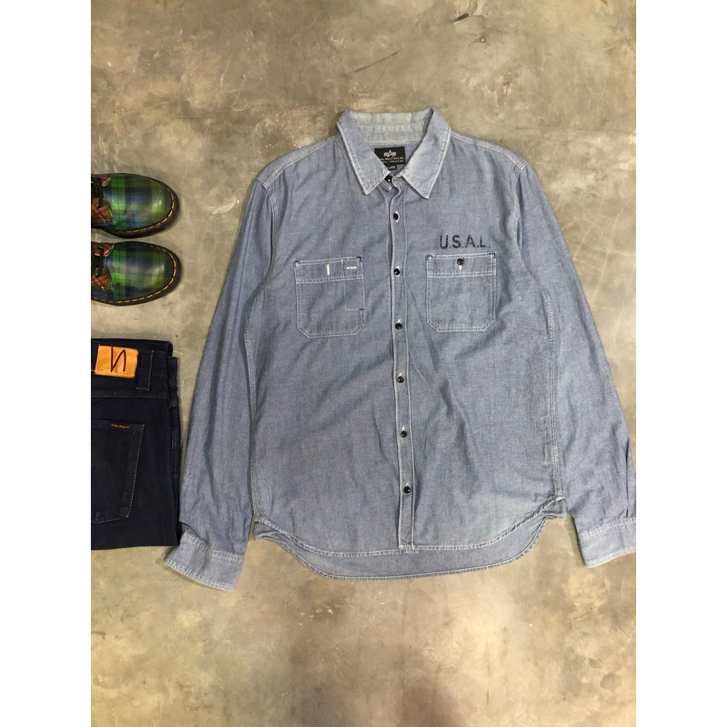 Kemeja Jeans Alpha Industries