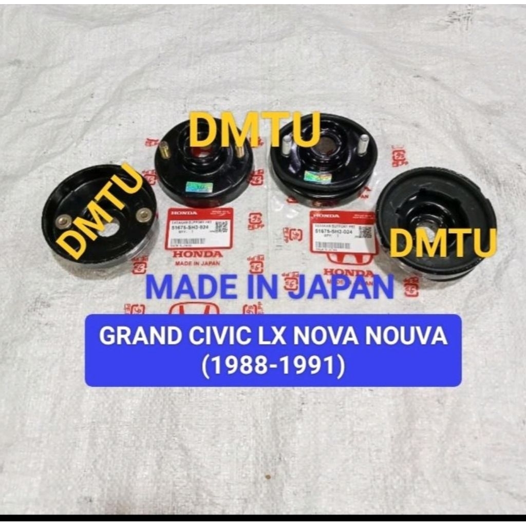 TATAKAN, SUPPORT SHOCK DEPAN+BELAKANG (4 PCS) GRAND CIVIC LX NOVA NOUVA 1988-1991 MADE IN JAPAN