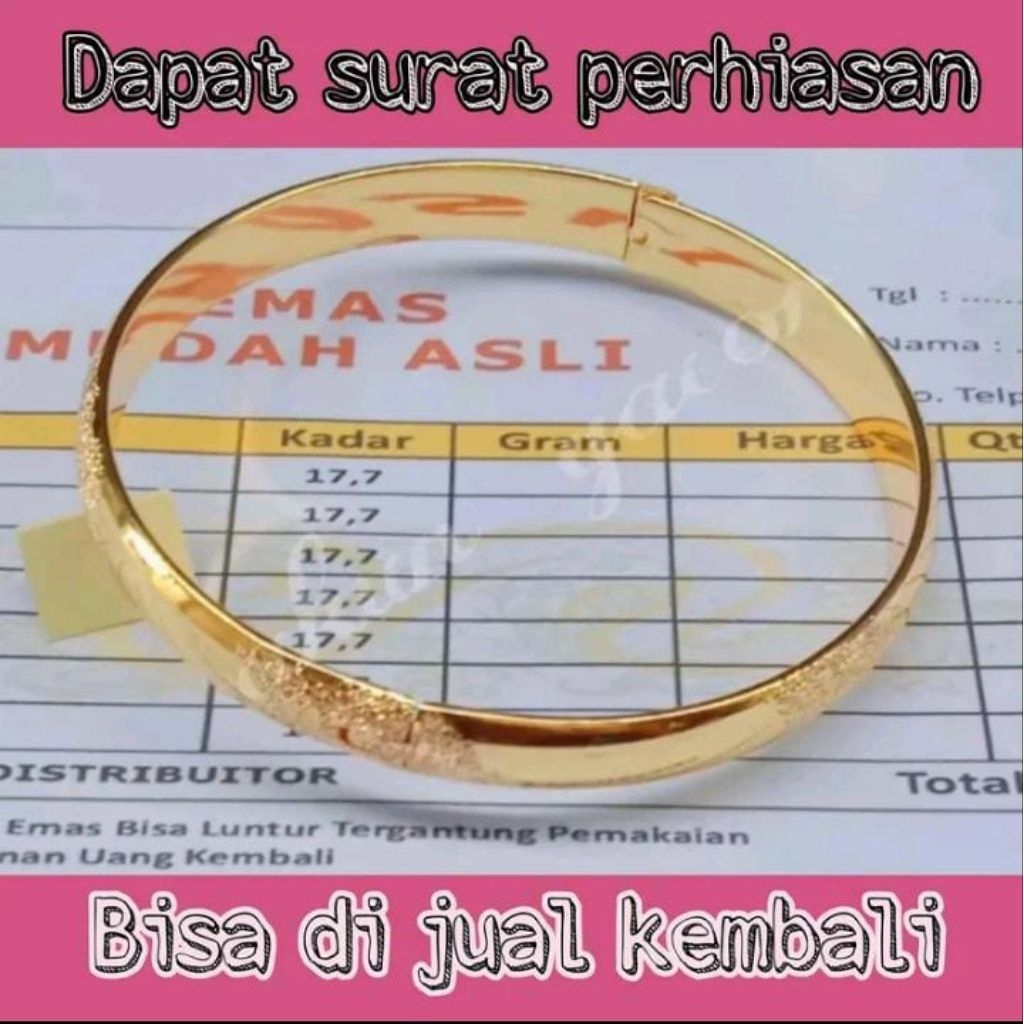 Gelang emas muda perhiasan wanita Gelang pasir free surat dari toko