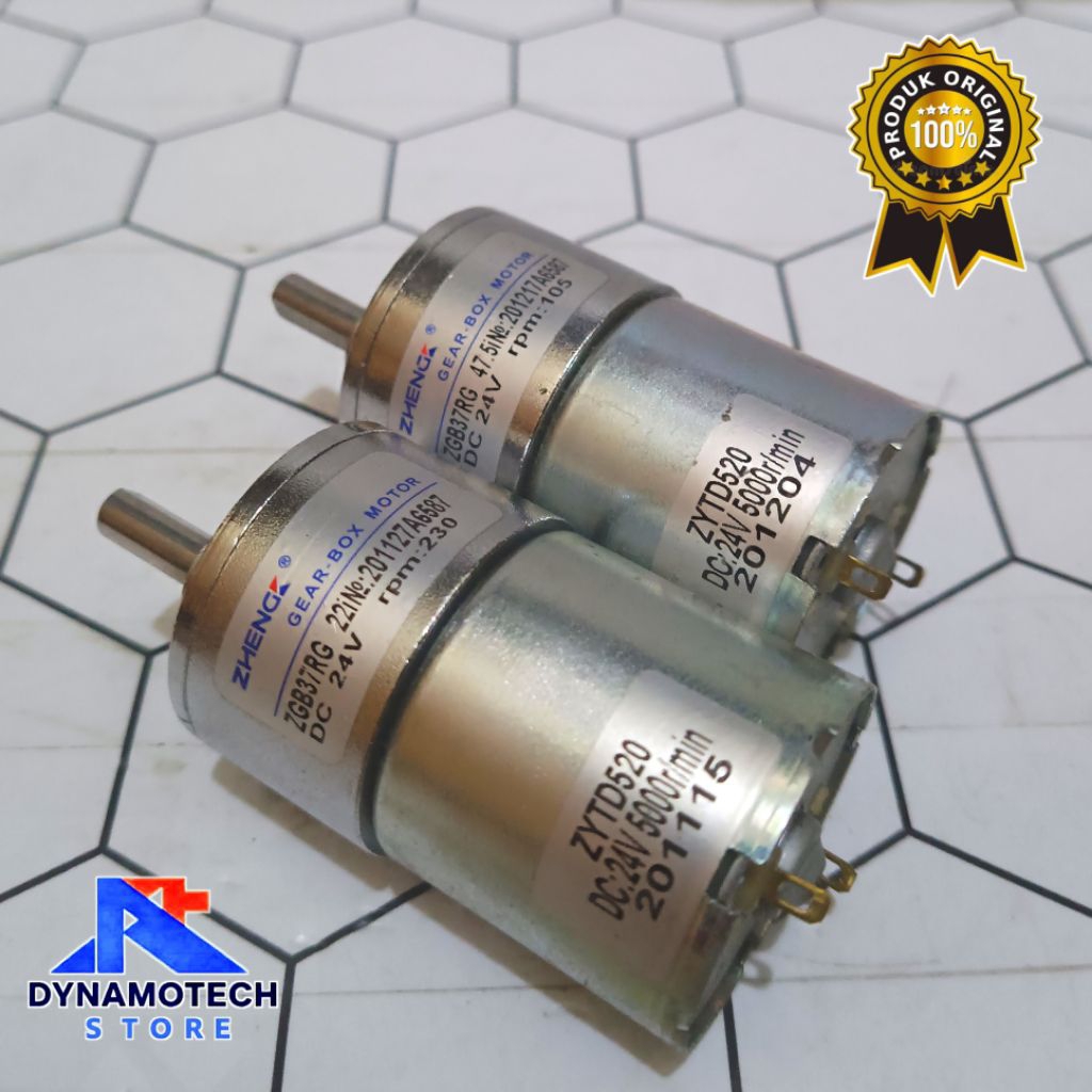 Dinamo Motor DC Gearbox 24V 105/230RPM Full Metal Torsi Kuat Stabil untuk Mesin Otomatis DIY PROJECT