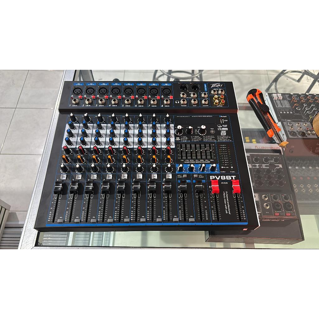 MIXER Audio PEAVEY PV8BT 8 Chanel 8Ch BLUETOOTH USB MP3 MIXER 8 CHANNEL PV 8 BT PV8 BT 8CH Efek Digi